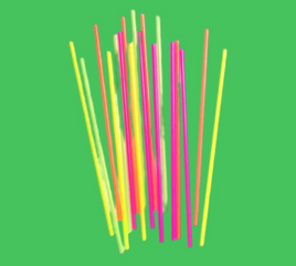 Neon Colored Straws - Unwrapped