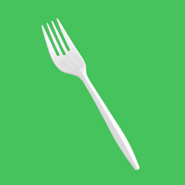 Forks - Flexible White Polypropylene